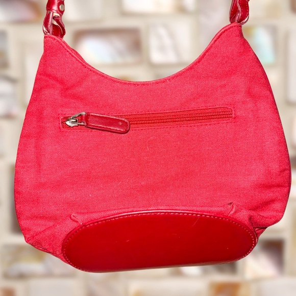 Red Y2K Purse ⚡️ Embroidered with Mother of Pearl Flowers ⚡️ Shoulder Bag - Picture 3 of 6